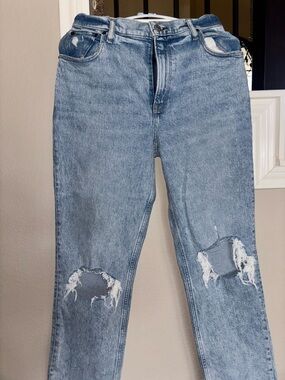 Abercrombie & Fitch Light Blue Distressed Boyfriend Jeans